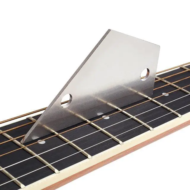 Alt view image 6 of 7 - Fret Leveling Kit, Guitar Luthier Setup Tool Kit | 16" (400mm) Stainless Steel Sanding Beam Fret Leveler, Guitar Neck Notched Straight Edge Luthiers Tool, Fret Rocker
