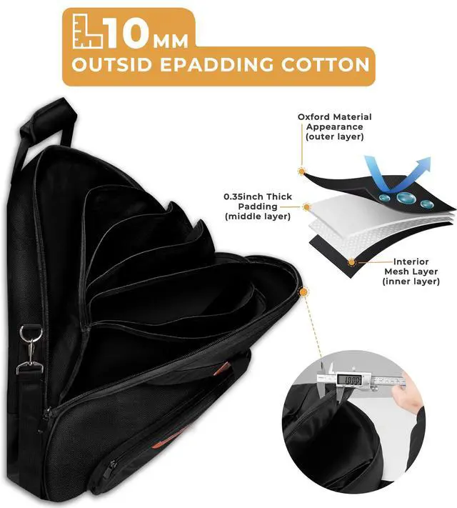 Alt view image 3 of 7 - 22" Cymbal Bag with Dividers, 10-Pack Cymbal Case 10mm Padded Cymbal Gig Bag Dust-proof and Waterproof Storage with Carry Handle, Shoulder and Backpack Straps for Drum Cymbals and Accessories