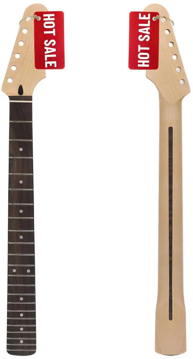 Main image of Strat Guitar Neck 22 Fret, 25.5" Canadian Maple Electric Guitar Neck with Rosewood Fingerboard for ST Style Guitar Parts Replacement (For Right Hand)