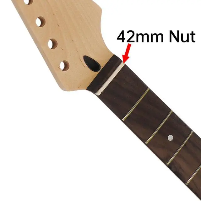 Alt view image 5 of 7 - Strat Guitar Neck 22 Fret, 25.5" Canadian Maple Electric Guitar Neck with Rosewood Fingerboard for ST Style Guitar Parts Replacement (For Right Hand)
