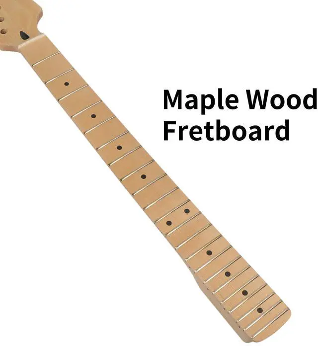 Alt view image 3 of 7 - Strat Guitar Neck 22 Fret, 25.5" Canadian Maple Electric Guitar Neck for ST Style Guitar Parts Replacement (For Right Hand)