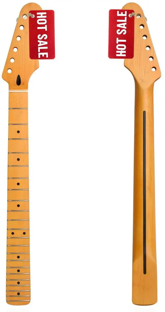 Main image of Strat Guitar Neck 22 Fret, 25.5" Canadian Maple Electric Guitar Neck for ST Style Guitar Parts Replacement