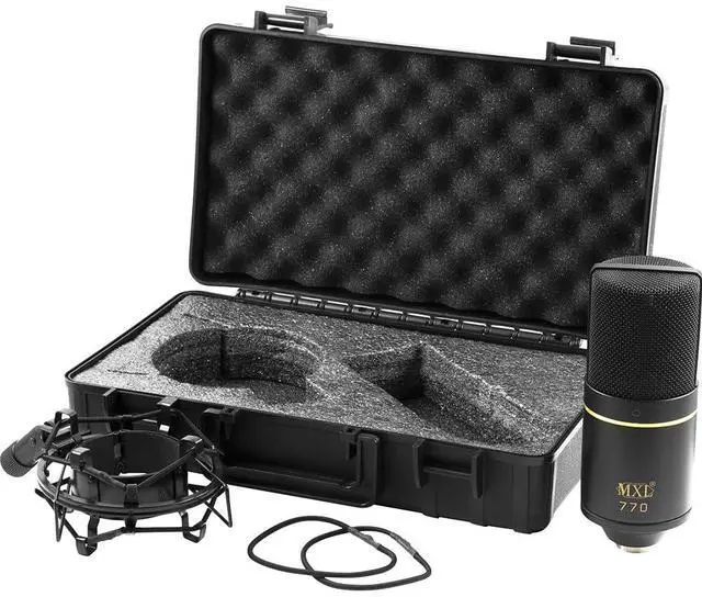 Alt view image 3 of 6 - 770 Condenser Microphone for Podcasting, Singing, Home Studio Recording, Gaming & Streaming | XLR | Large Diaphragm | Cardiod (Black)