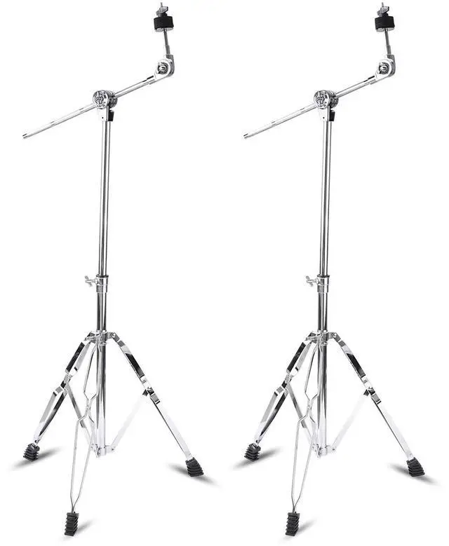 Main image of 2 Pack Boom Cymbal Stand, Adjustable Cymbal Stand for Crash, Ride, Splash Cymbals, Stable Double-Braced Tripod Legs with Rubber Feet Drum Hardware for Drum Set