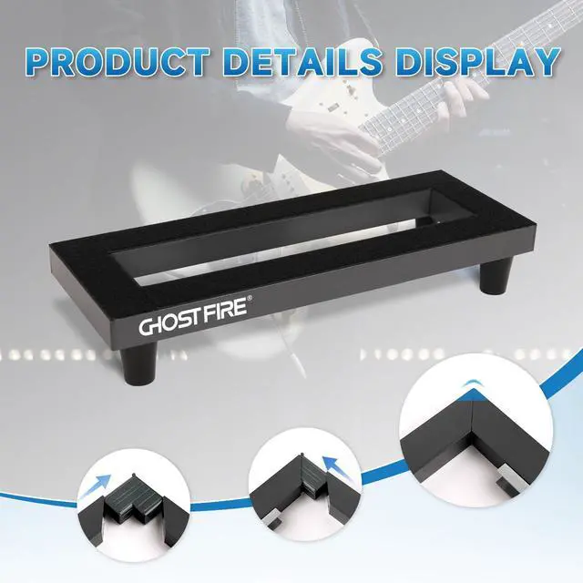 Alt view image 6 of 7 - Ghost Fire Medium Portable Powered Guitar Pedal Board Aluminum Alloy 0.9lb Super light Foldable Effect Pedalboard 14.9"*5.5" with Carry Bag,SPL-1.5 and Power Supply GS10-SE