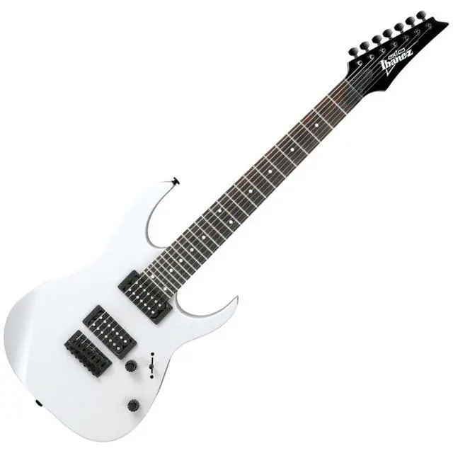Alt view image 4 of 4 - GRG 7-String Solid-Body Electric Guitar, Right, White, Full