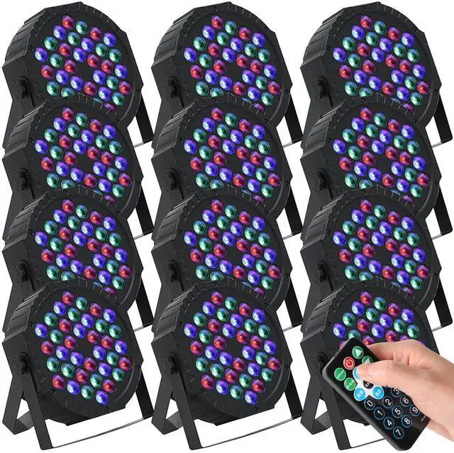 Main image of 12 Pcs 36 LED Par Lights DJ Stage Light 7 Channel Par Lighting for Stage with Remote Control and DMX Control Sound Activated Uplights for Events Club Music Disco Holiday Wedding Party