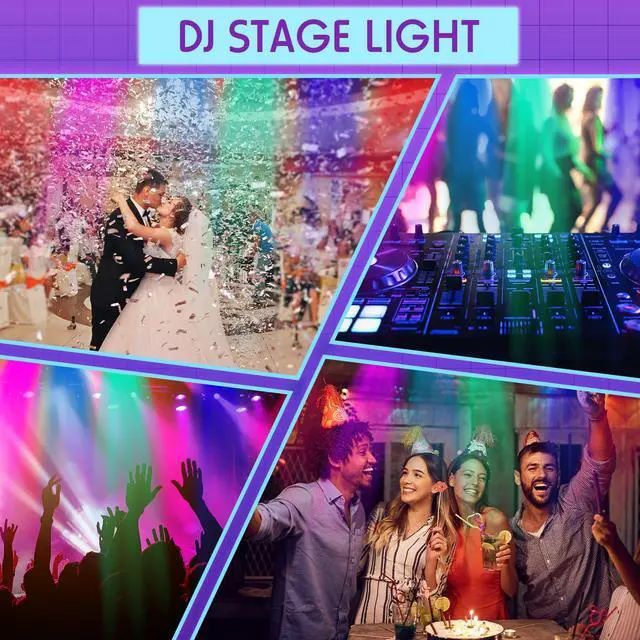 Alt view image 5 of 5 - 12 Pcs 36 LED Par Lights DJ Stage Light 7 Channel Par Lighting for Stage with Remote Control and DMX Control Sound Activated Uplights for Events Club Music Disco Holiday Wedding Party