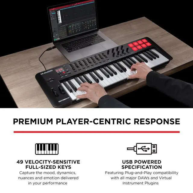 Alt view image 2 of 7 - Oxygen 49 (MKV) Key USB MIDI Keyboard Controller with Beat Pads, Smart Chord, Scale Modes, Arpeggiator and Native Instruments Sound Package (NKS Integration)