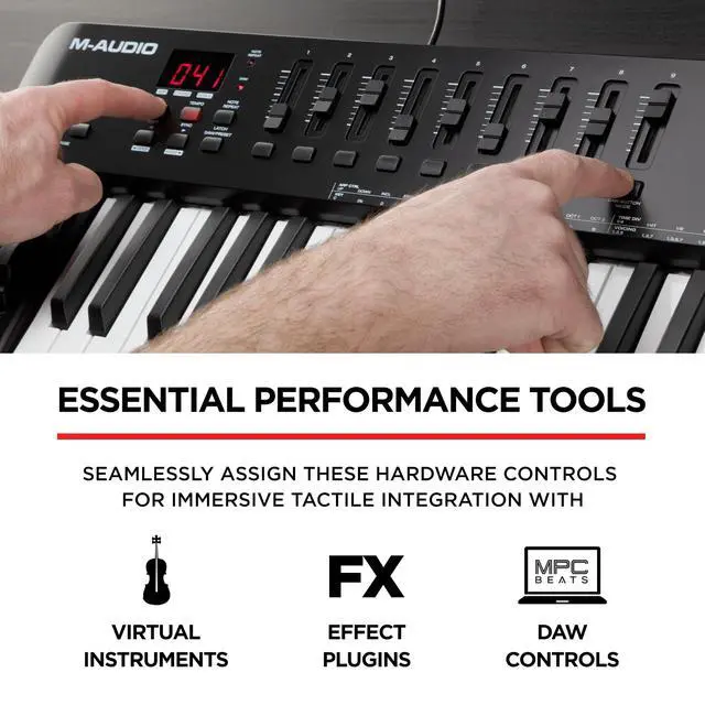 Alt view image 3 of 7 - Oxygen 49 (MKV) Key USB MIDI Keyboard Controller with Beat Pads, Smart Chord, Scale Modes, Arpeggiator and Native Instruments Sound Package (NKS Integration)