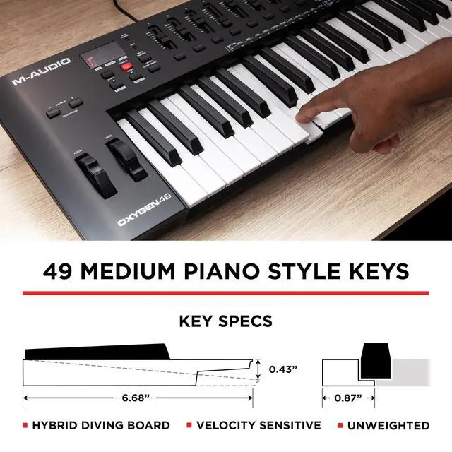 Alt view image 4 of 7 - Oxygen 49 (MKV) Key USB MIDI Keyboard Controller with Beat Pads, Smart Chord, Scale Modes, Arpeggiator and Native Instruments Sound Package (NKS Integration)