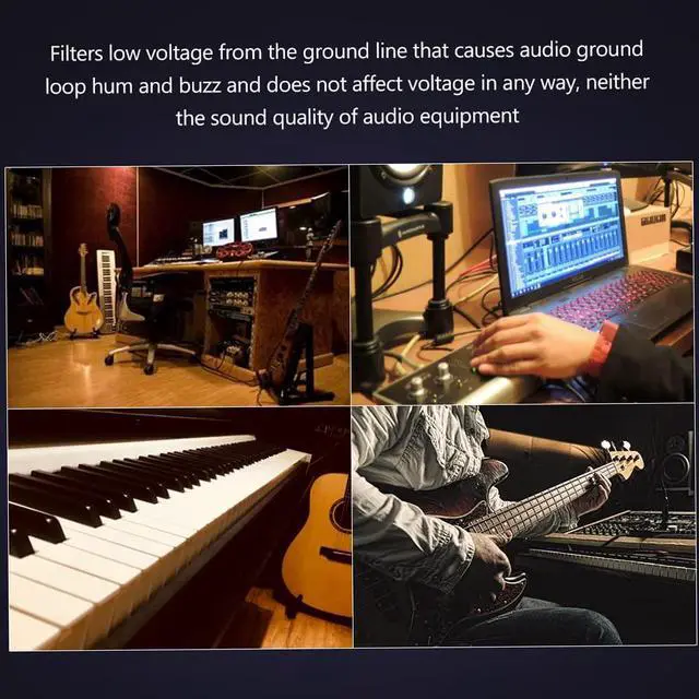 Alt view image 3 of 7 - Ground Loop Noise Eliminator Hum Filter for Home Audio & Stereo Systems | Stop hum and buzzing from TVs, speakers and amplifiers with this ground loop noise eliminator for clean, uninterrupted sound