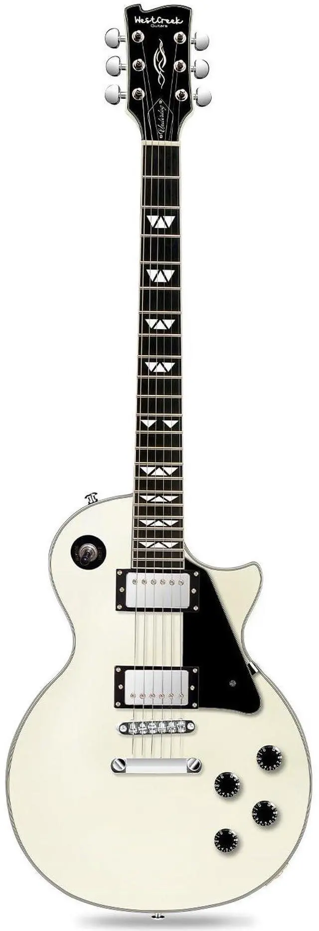 Main image of WestCreek Underdog Solid Body Electric Guitar, Mahogany Body, Maple Neck, Rosewood Fretboard, Rounded End Frets, Bone Nut, 22 Frets (White)