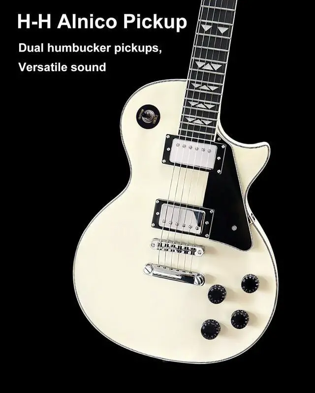 Alt view image 4 of 6 - WestCreek Underdog Solid Body Electric Guitar, Mahogany Body, Maple Neck, Rosewood Fretboard, Rounded End Frets, Bone Nut, 22 Frets (White)