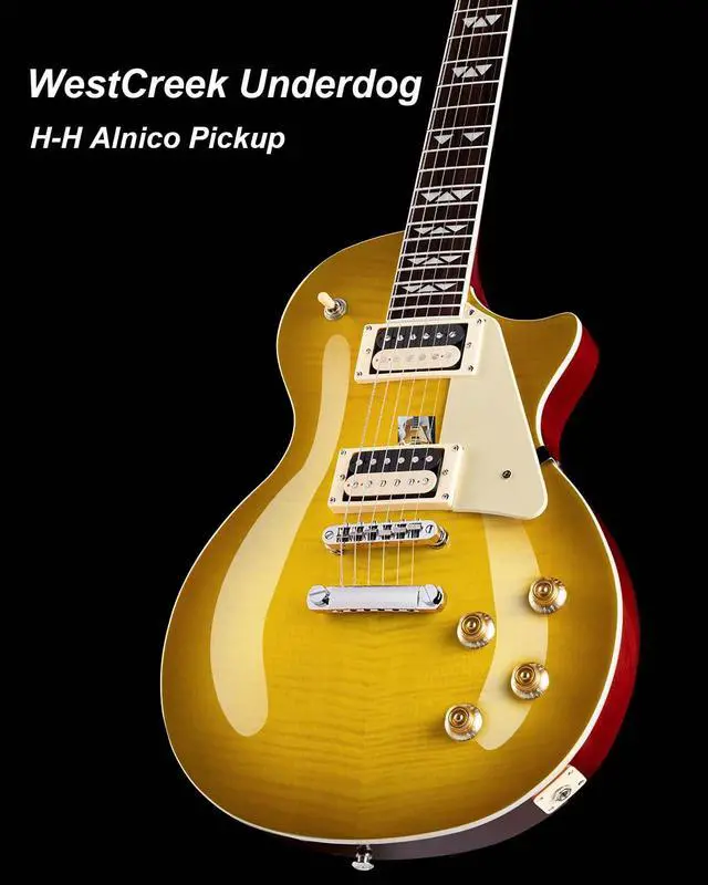 Alt view image 4 of 7 - WestCreek Underdog Solid Body Electric Guitar, Mahogany Body, Maple Neck, Rosewood Fretboard, Rounded End Frets, Bone Nut, 22 Frets (LemonBurst)