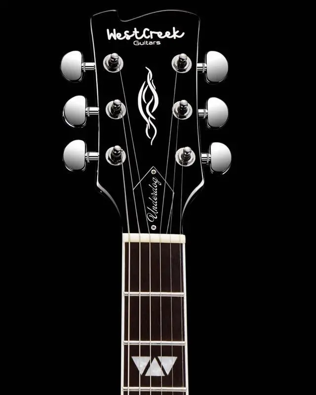 Alt view image 7 of 7 - WestCreek Underdog Solid Body Electric Guitar, Mahogany Body, Maple Neck, Rosewood Fretboard, Rounded End Frets, Bone Nut, 22 Frets (LemonBurst)