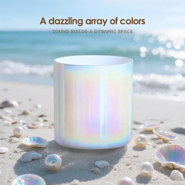 Alt view image 2 of 6 - 432HZ 7 inch C note Clear White Quartz Handle Crystal Singing Bowl | Sound Meditation,Mindfulness,Relaxation, Includes Case Bags and Rubber Mallets