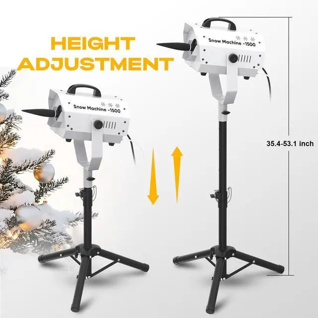 Alt view image 3 of 7 - Snow Machine for Party, 1500W Outdoor Snow Maker With LED Remote Control | 1500W Snow Output,Adjustable Snow Effect, LED Lighting,Remote Control,Tripod Stand and Fluid Tank for Indoor & Outdoor Events