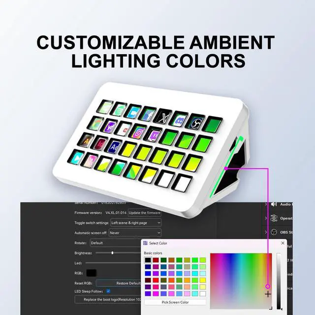 Alt view image 3 of 6 - /VSDinside Stream Dock XL Advanced Studio Controller, 32 Macro Keys, Trigger Actions in Apps and Software Like OBS, Twitch, YouTube and More, Works with Mac and PC, Stream Controller XL White