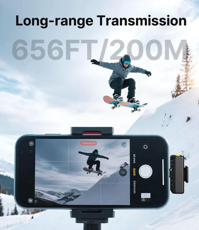 Alt view image 5 of 7 - Wireless Lavalier Microphone System, Lavalier Lapel Mic with 54H Battery Life Charging Case for DSLR Cameras/iPhone/Android/Live Streaming