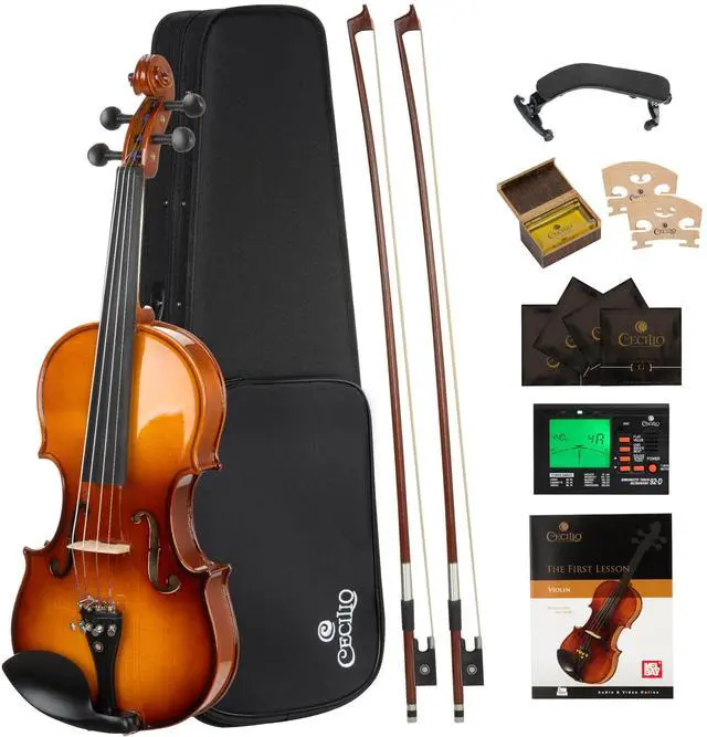 Main image of 1/4 Size Acoustic Violin Set, Solid Wood Body with Bow & Case