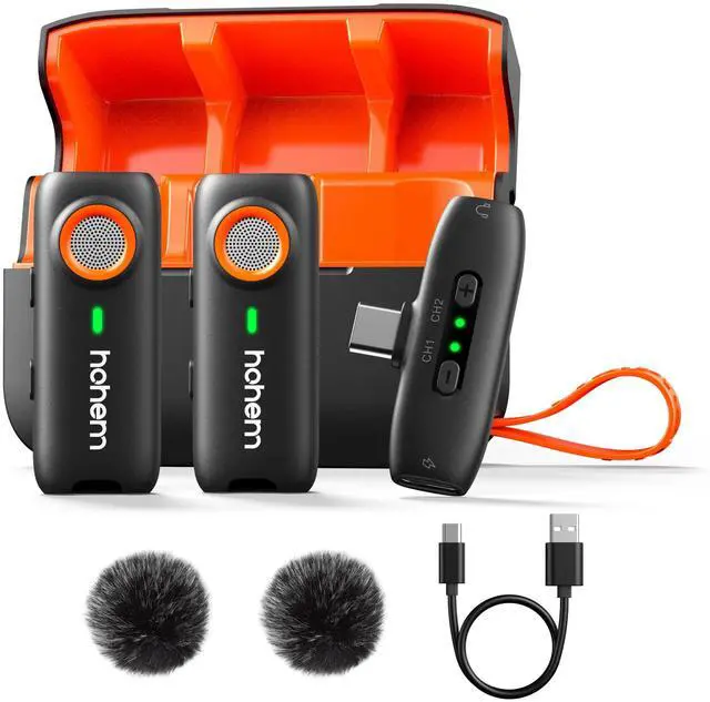 Main image of MIC-01 Wireless Lavalier Mic for Android PC Camera, Noise Cancel 20H Battery (2TX+1RX Charging Case)