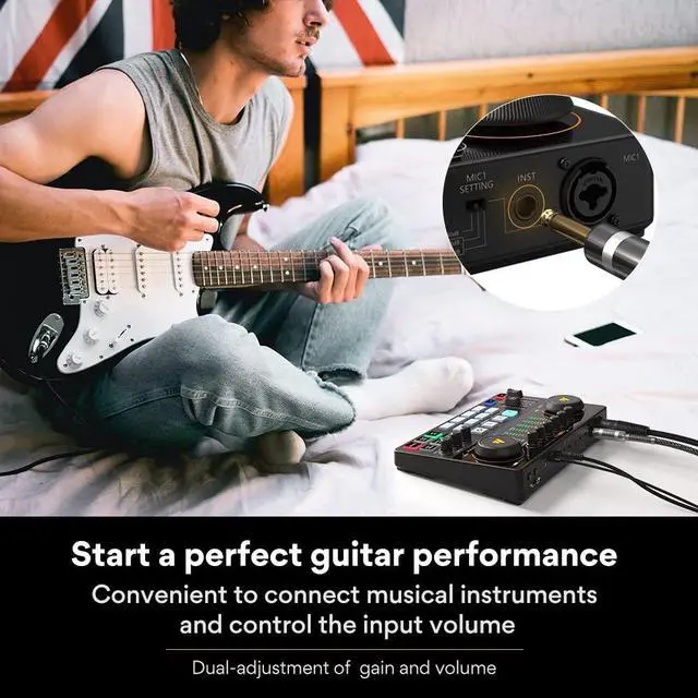 Alt view image 4 of 7 - AME2C Podcast Equipment Bundle, Audio Interface with XLR Dynamic Mic | Pro preamp, 48V phantom power, Bluetooth, TikTok, YouTube streaming, PC, smartphone workflows, home creators, Caster