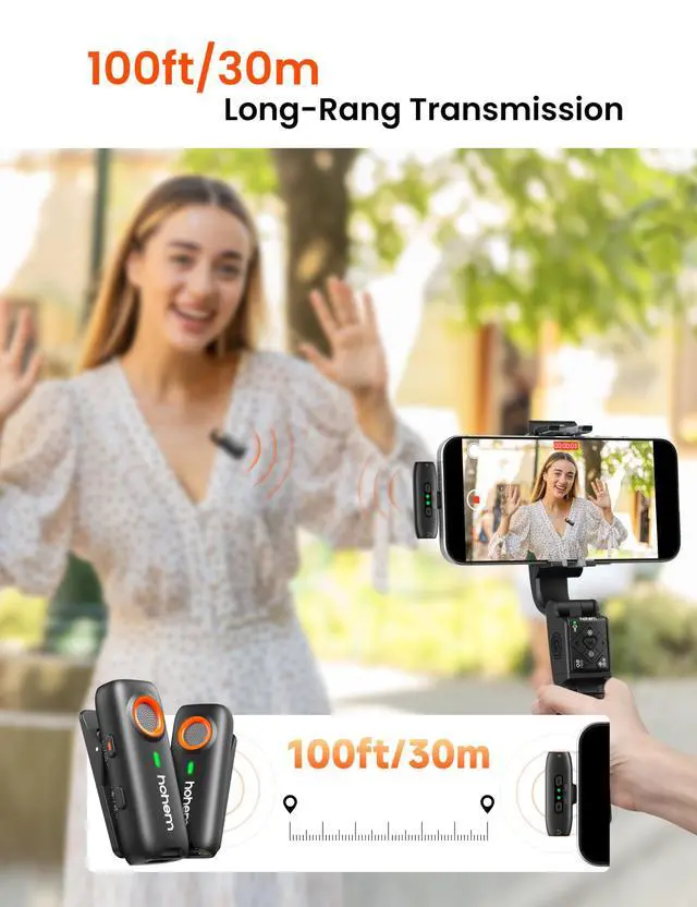 Alt view image 5 of 7 - MIC-01 Wireless Lavalier Mic for Android PC Camera, Noise Cancel 20H Battery (2TX+1RX Charging Case)