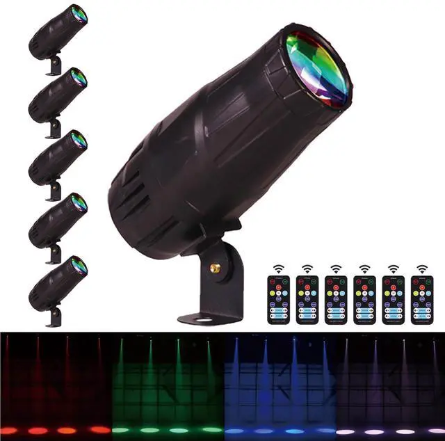 Main image of LED Pinspot Light,Stage Spotlight Mini 15W RGBW Disco Ball Spot Lights 4 in 1 Stage Lighting Mirror Ball Light with Remote Control for DJ Disco Party Bar Club Wedding (6 Pack)