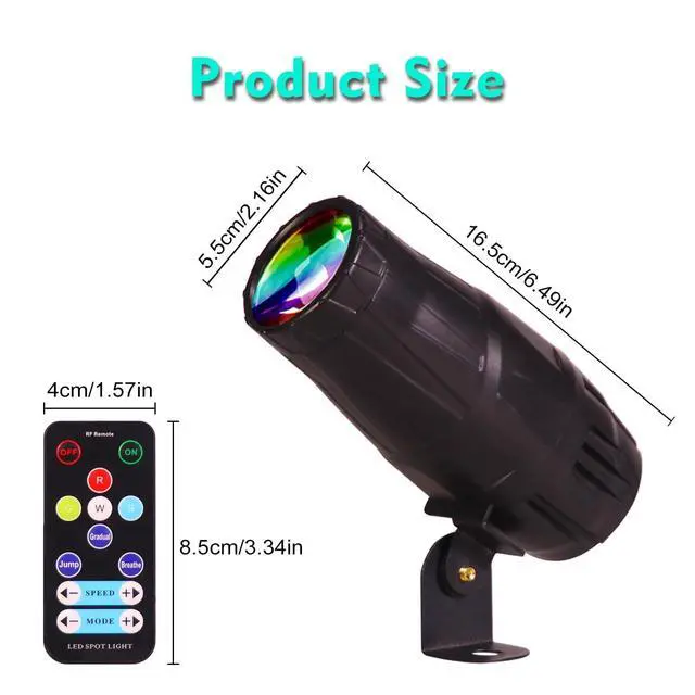 Alt view image 3 of 6 - LED Pinspot Light,Stage Spotlight Mini 15W RGBW Disco Ball Spot Lights 4 in 1 Stage Lighting Mirror Ball Light with Remote Control for DJ Disco Party Bar Club Wedding (6 Pack)