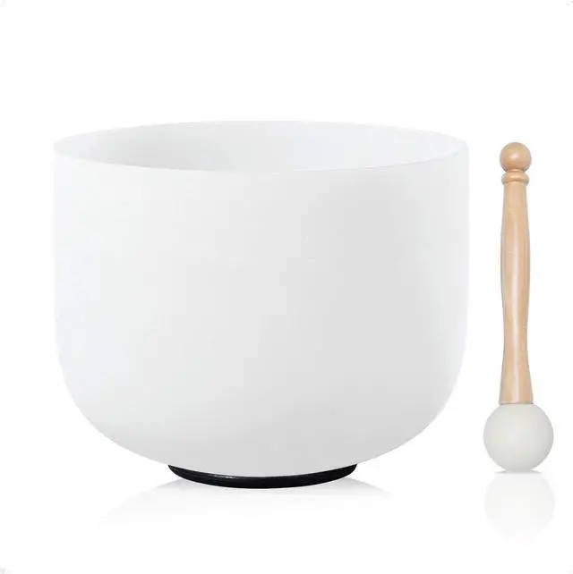 Main image of 432HZ 12 Inch C Note Root Chakra Frosted Quartz Crystal Singing Bowl