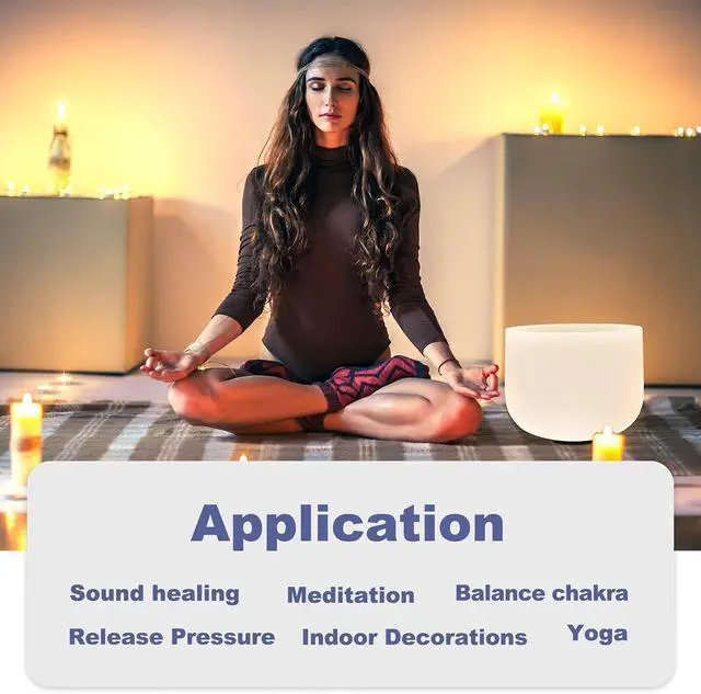 Alt view image 5 of 7 - 432HZ 12 Inch C Note Root Chakra Frosted Quartz Crystal Singing Bowl
