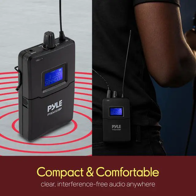 Alt view image 5 of 7 - Wireless in-Ear Monitor System - Pro Metal IEM with Bodypack Receiver, 220 Frequencies, Stereo L&R Inputs, Mono Output, 164 ft Range, Passive Noise Cancelling for Stage, Studio, Live Performance