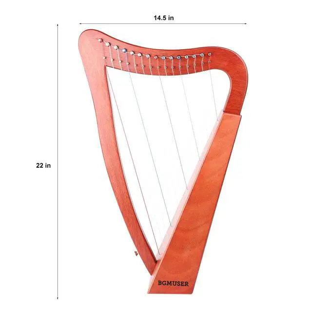 Alt view image 6 of 7 - Harp Instrument 15 Strings International Standard Nylon String Lyre | Professional Beautiful Pure Tone for Practice Performance Meditation Relaxation Sound Healing,Easy to Tune with Tuning Wrench