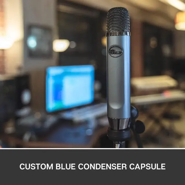 Alt view image 3 of 7 - Blue Ember XLR Condenser Mic for Recording and Streaming, Custom Cardioid Capsule and Mic Stand Mount, Gray