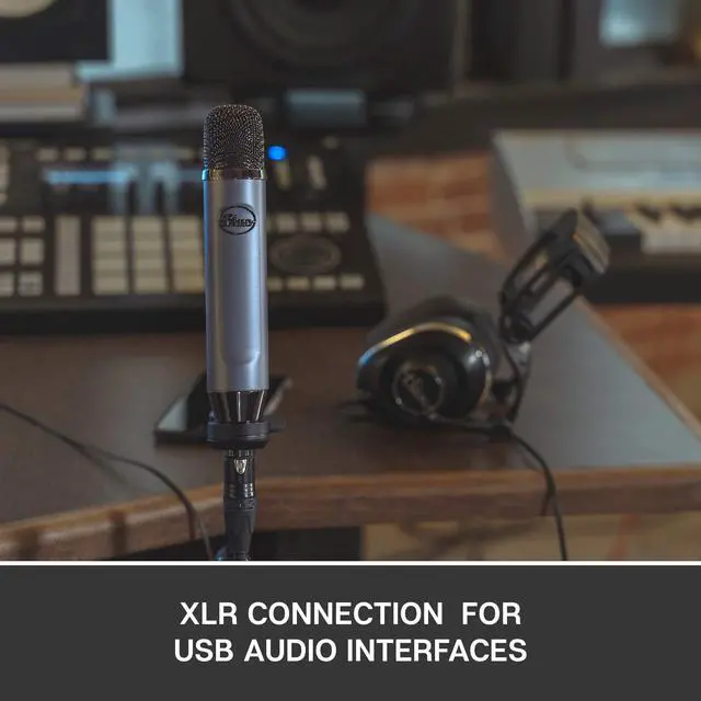 Alt view image 5 of 7 - Blue Ember XLR Condenser Mic for Recording and Streaming, Custom Cardioid Capsule and Mic Stand Mount, Gray