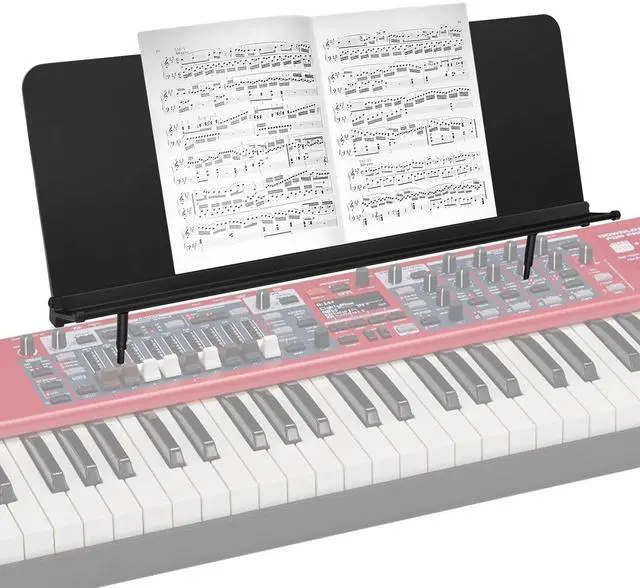 Main image of Sheet Music Stand for Nord Keyboards, Compatible with Nord Grand 1/2, Stage 2/3/4 (73/76/88/Compact), Piano 2/3/4/5, Electro 6, C2/C2D, Quiet & Secure Clip-On Design, 27.5 x 10.5