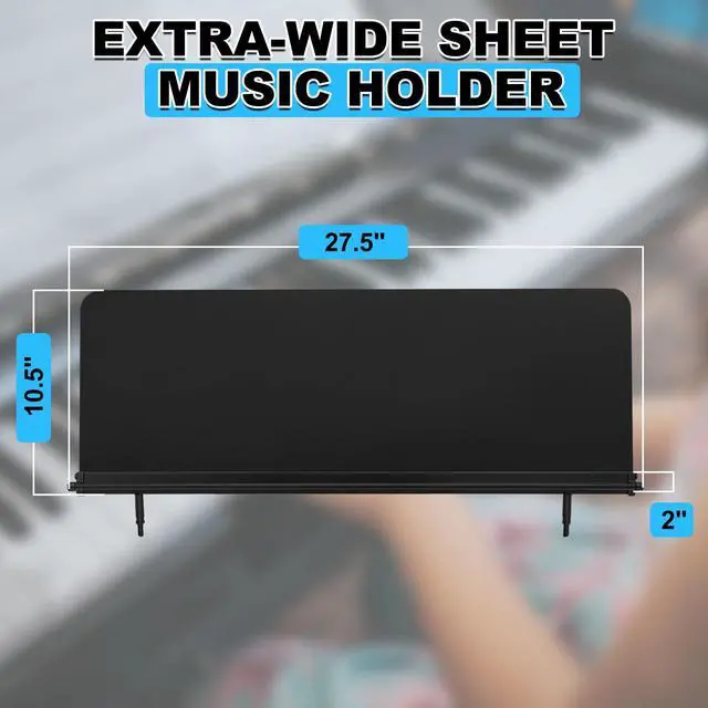 Alt view image 3 of 7 - Sheet Music Stand for Nord Keyboards, Compatible with Nord Grand 1/2, Stage 2/3/4 (73/76/88/Compact), Piano 2/3/4/5, Electro 6, C2/C2D, Quiet & Secure Clip-On Design, 27.5 x 10.5