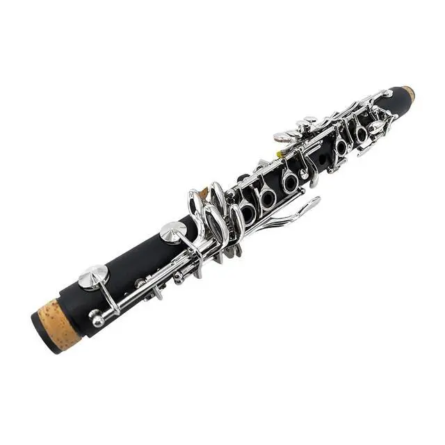 Alt view image 6 of 7 - Professional E flat Clarinet Eb Key Clarinet Good Sound Nickel plated keys with 2 Barrels & Case (Ebonite)