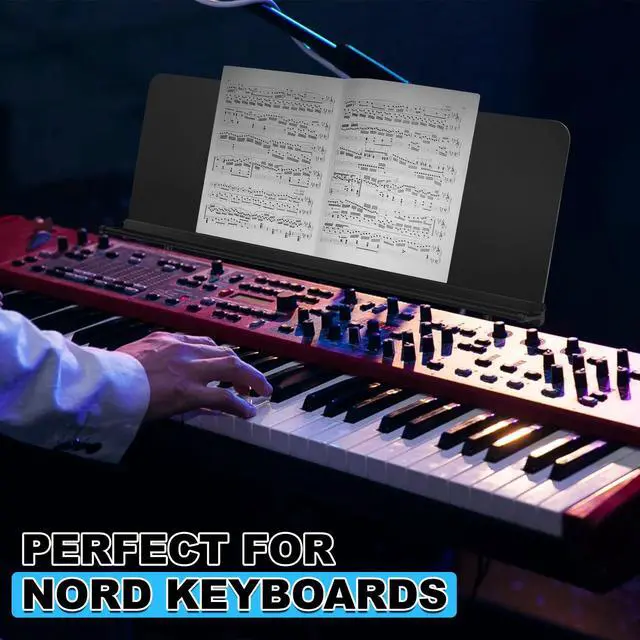 Alt view image 7 of 7 - Sheet Music Stand for Nord Keyboards, Compatible with Nord Grand 1/2, Stage 2/3/4 (73/76/88/Compact), Piano 2/3/4/5, Electro 6, C2/C2D, Quiet & Secure Clip-On Design, 27.5 x 10.5