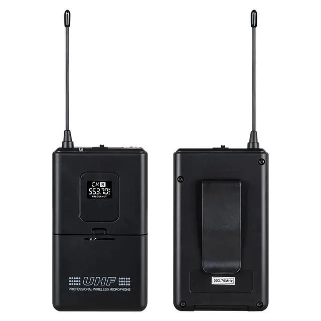 Alt view image 5 of 5 - Wireless Microphone System Lavalier Mic 4 Channel 4 Headset 4 Lapel Mic 4 Bodypacks Dynamic Mics UHF for Conference Meeting Speech Karaoke Party Wedding Church