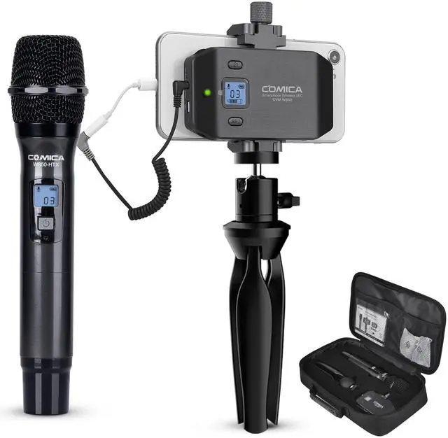 Main image of CVM-WS50 Wireless Handheld Mic with 6-CH for iPhone/Android/Camera | 100m Range, 8h Battery, Real-Time Monitor & Stepless Volume, Phone Holder for Interviews Reporting Livestreaming Reporting