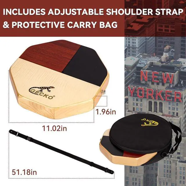 Alt view image 4 of 6 - Cajon Drum, Mini Cajon Protable Hand Percussion Instrument (with strap)