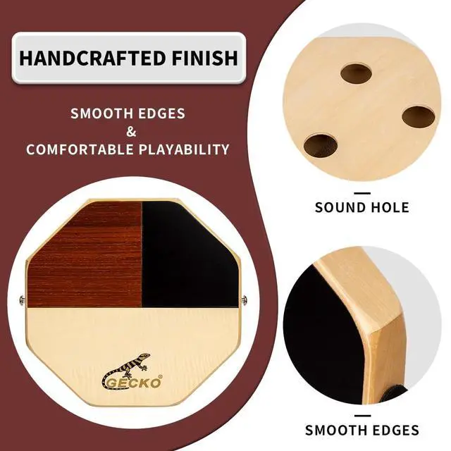 Alt view image 5 of 6 - Cajon Drum, Mini Cajon Protable Hand Percussion Instrument (with strap)