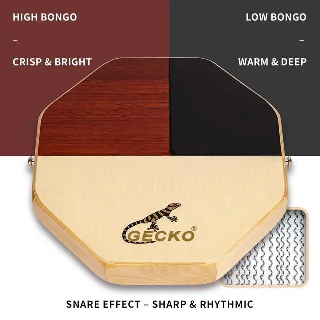 Alt view image 6 of 6 - Cajon Drum, Mini Cajon Protable Hand Percussion Instrument (with strap)