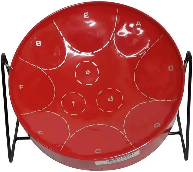 Main image of Miniature Steelpan (Steel Drum) 12 Inch Diameter 11 Notes with Instructional Book with Music from Trinidad & Tobago - Red