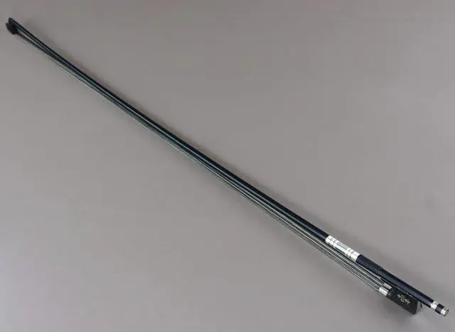 Alt view image 6 of 7 - New Model 4/4 Full Size Violin Bow Advanced Carbon fiber Bow with Black Hair and White Hair Mixed Unique Design