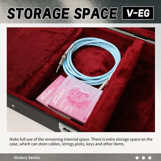 Alt view image 5 of 6 - Electric Guitar Standard 39-Inch Hard Case for ST/TL/JAG, V-EG | Portable Hard-Shell Case With Lock, Super Thick Case Fit for Guitar, Soft Velvet Lining Suitable Inner Design