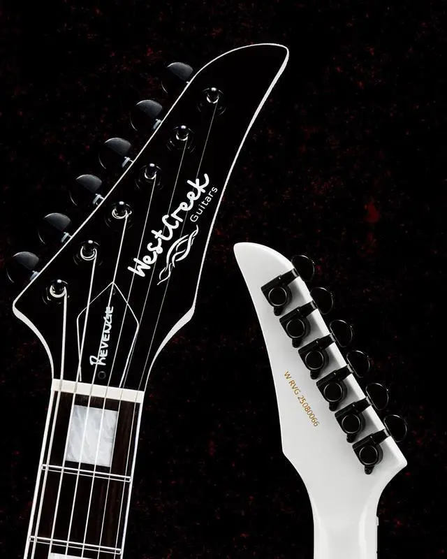 Alt view image 5 of 6 - WestCreek Revenge Solid Body Electric Guitar, Heavy Metal Guitar, Right Handed, Heavy Metal Pickups, Rounded End Jumbo Frets, Bone nut, Rosewood Fretboard, Mahogany Body (Scratch)
