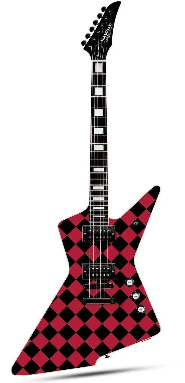 Main image of WestCreek Revenge Solid Body Electric Guitar, Heavy Metal Guitar, Right Handed, Heavy Metal Pickups, Rounded End Jumbo Frets, Bone nut, Rosewood Fretboard, Mahogany Body (Red Checker)